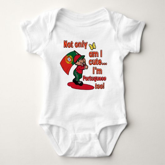 私はかわいいです、私ですもポルトガル語ただ ベビーボディスーツ (正面)