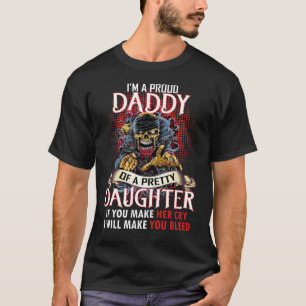 私はかわいらしい娘の誇り高いお父さんです Tシャツ