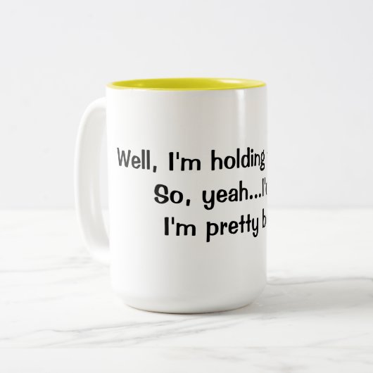 私はかわいらしい忙しく握りますこのマグを…. ツートーンマグカップ (正面左)