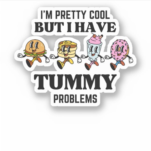 私はかわいらしでもクールお腹が悪い シール (正面)
