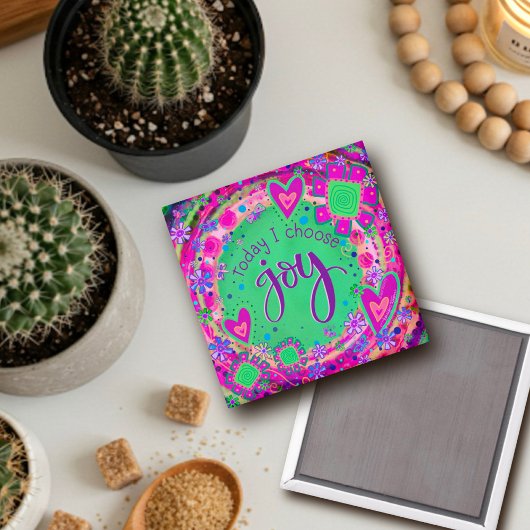 私はかわいらし今日を選択Joyトレンディーおもしろいインスピレーション マグネット