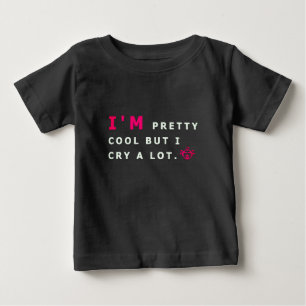 私はかわいらし泣きカッコいいますおもしろい ベビーTシャツ