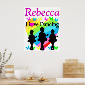 私はかわいらし踊りのポパーソナライズされたスター ポスター (キッチン)