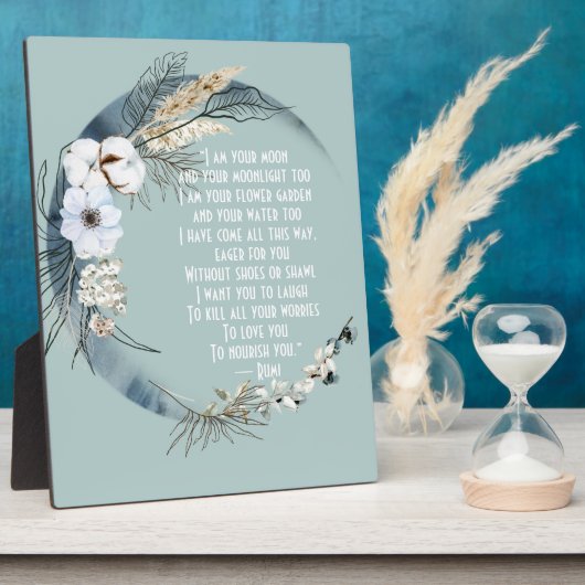 私はかわいらしYour Moon Rumi Tabletop Art フォトプラーク (側面)