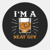 私はきちんとしたバーボンドリンカーウイスキー飲んでいる ラウンドシール (正面)