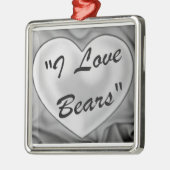 私はくまのオーナメントを愛します メタルオーナメント (左)