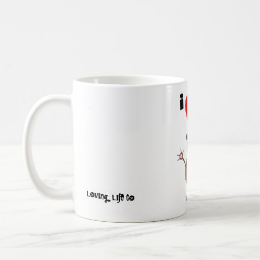 私はくまのマグを愛します コーヒーマグカップ (左)