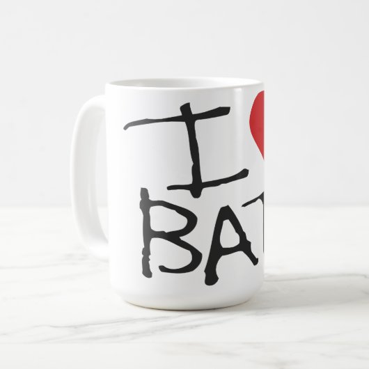 私はこうもりのマグを愛します コーヒーマグカップ (正面左)