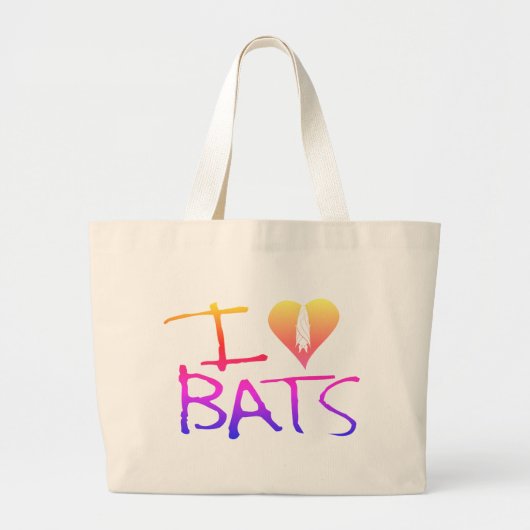 私はこうもりトートバッグが大好き ラージトートバッグ (正面)