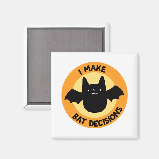 私はこうもり決定を行おもしろいう動物のPun磁石 マグネット (正面/裏面)