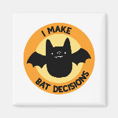 私はこうもり決定を行おもしろいう動物のPun磁石 マグネット (正面)