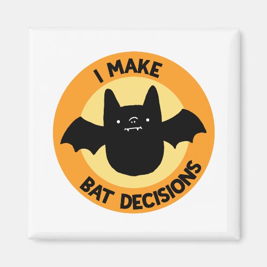 私はこうもり決定を行おもしろいう動物のPun磁石 マグネット (正面)