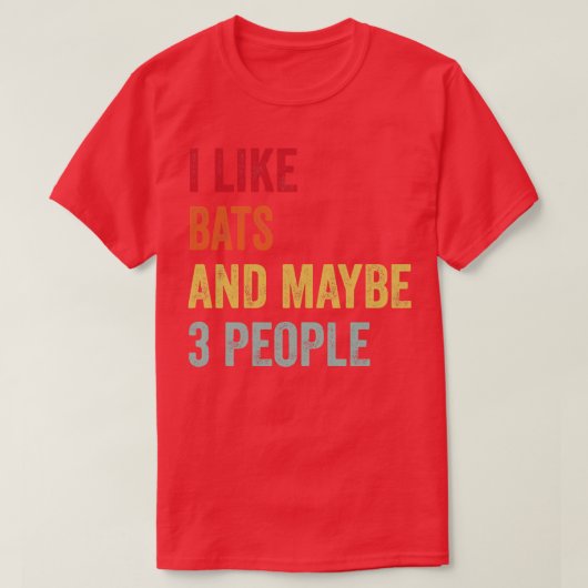 私はこうもり3人が好き Tシャツ (デザイン正面)
