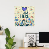 私はここにいる引用文加入者Collabインスピレーション ポスター (ホームオフィス)