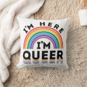 私はここにいる私は同性愛者ゲイプライド月虹 クッション (ブランケット)