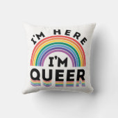 私はここにいる私は同性愛者ゲイプライド月虹 クッション (裏面)