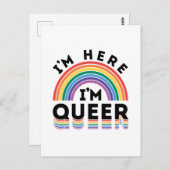 私はここにいる私は同性愛者ゲイプライド月虹 ポストカード (正面/裏面)