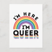 私はここにいる私は同性愛者ゲイプライド月虹 ポストカード (正面)