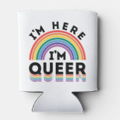 私はここにいる私は同性愛者ゲイプライド月虹 缶クーラー (裏面)