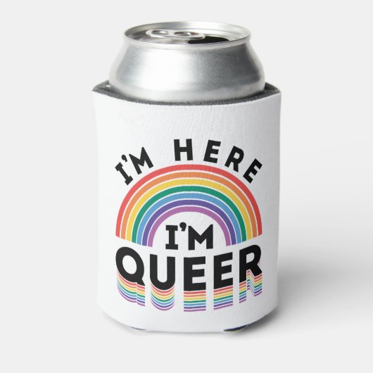 私はここにいる私は同性愛者ゲイプライド月虹 缶クーラー (缶裏面)