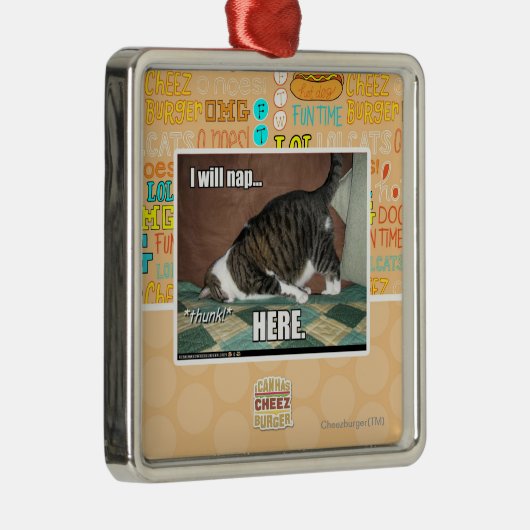 私はここにうたた寝します メタルオーナメント (右)