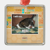 私はここにうたた寝します メタルオーナメント (正面)