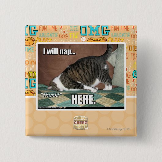私はここにうたた寝します 缶バッジ (正面)