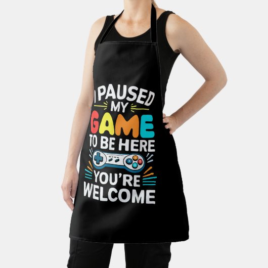 私はここにシャツの男性の女性の子供Vに私のゲームを一時停止 エプロン (インサイチュ)