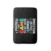 私はここにシャツの男性の女性の子供Vに私のゲームを一時停止 バスマット (正面縦)