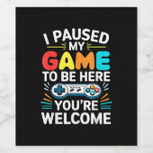 私はここにシャツの男性の女性の子供Vに私のゲームを一時停止 ワインラベル (シングルラベル)