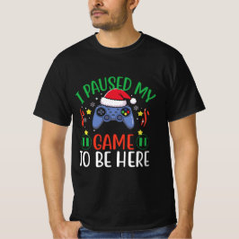 私はここにレトロなクリスマスのためにゲームをおもしろい中断した Tシャツ