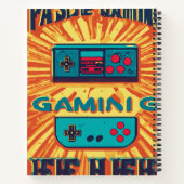 私はここに来るためにレトロゲームを一時停止 – おもしろいレトロ ノートブック (裏面)