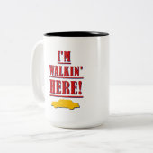 私はここにWalkinいます! イタリアンなかアメリカのマグ ツートーンマグカップ (正面左)