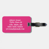 私はこちらにあります! カスタムでおもしろいな荷物のラベル-ピンク ラゲッジタグ (裏面横)