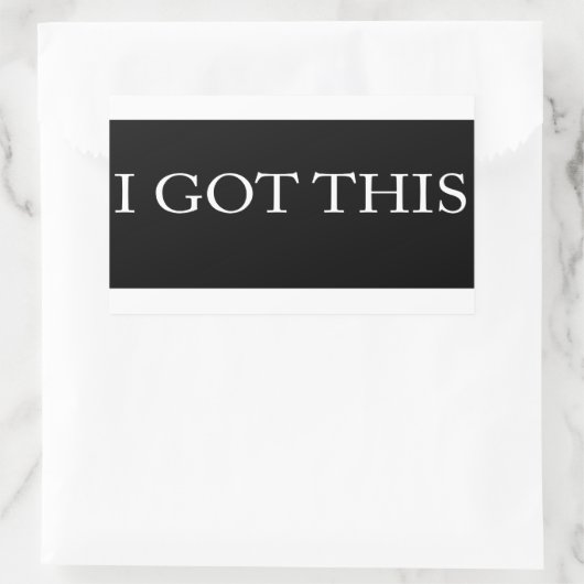 私はこのおもしろいでやる気を起こさせるなタイポグラフィを得ました 長方形シール (バッグ)