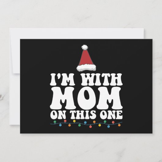 私はこのクリスマスの家族のマッチングで母と一緒にいる 招待状 (正面)