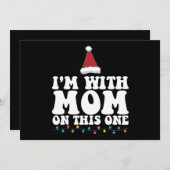 私はこのクリスマスの家族のマッチングで母と一緒にいる 招待状 (正面/裏面)