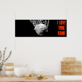 私はこのゲームが大好き – バスケットボールパノラマポスター ポスター (キッチン)