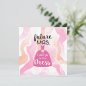 私はこのドレスの花嫁にyesを言ったブライダルシャワーピンク (スタンド正面)