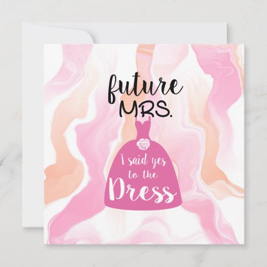 私はこのドレスの花嫁にyesを言ったブライダルシャワーピンク (正面)