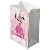 私はこのドレスの花嫁にyesを言ったブライダルシャワーピンク ミディアムペーパーバッグ (正面アングル)