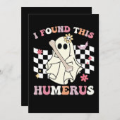 私はこのハメラスハロウィーンの幽霊骨格を見つけた 招待状 (正面/裏面)