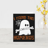 私はこのハメロスおもしろいハロウィーン幽霊スケルトンを見つけた カード (黄色い花)