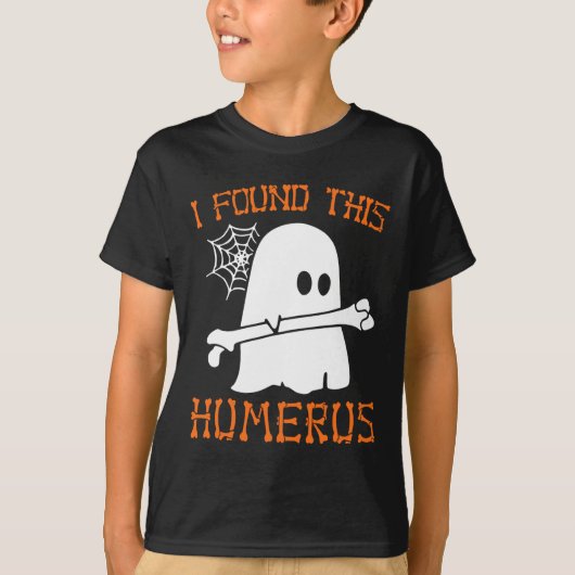 私はこのハメロスおもしろいハロウィーン幽霊スケルトンを見つけた Tシャツ (正面)