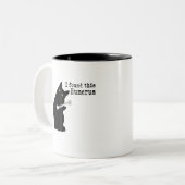 私はこのハメロスユーモアのある猫好きハロウィンを見つけた ツートーンマグカップ (正面左)