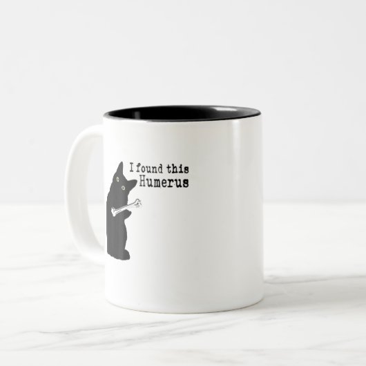 私はこのハメロスユーモアのある猫好きハロウィンを見つけた ツートーンマグカップ (正面左)