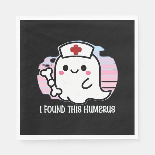 私はこのハメロス面白いハロウィーンナース幽霊Bを見つけた スタンダードランチョンナプキン (正面)