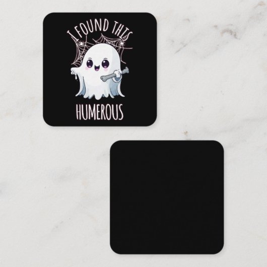 私はこのハメロス面白いハロウィーン幽霊を見つけた スクエア名刺 (正面/裏面)