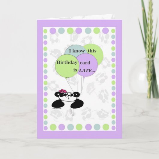私はこのバースデー・カードが遅いことを知っています カード (正面)