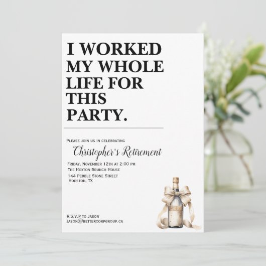 私はこのパーティーのために一生働いた 招待状 (スタンド正面)
